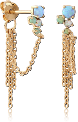 STERLING 925 SILVER GOLD 18K PLATED EAR STUDS PAIR