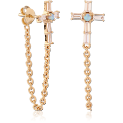 STERLING 925 SILVER GOLD 18K PLATED EAR STUDS PAIR