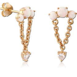 STERLING 925 SILVER GOLD 18K PLATED EAR STUDS PAIR