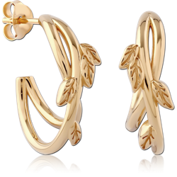 STERLING 925 SILVER GOLD PLATED 18K EAR STUDS PAIR
