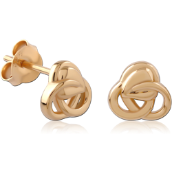 STERLING 925 SILVER GOLD PLATED 18K EAR STUDS PAIR