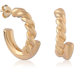 STERLING 925 SILVER GOLD PLATED 18K EAR STUDS PAIR