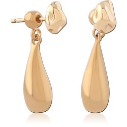 STERLING 925 SILVER GOLD PLATED 18K JEWELED EAR STUDS PAIR SPECIAL NEW DESIGN