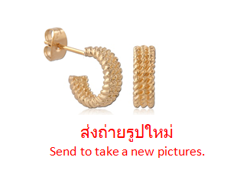 STERLING 925 SILVER GOLD PLATED 18K JEWELED EAR STUDS PAIR SPECIAL NEW DESIGN