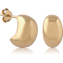 STERLING 925 SILVER GOLD PLATED 18K JEWELED EAR STUDS PAIR SPECIAL NEW DESIGN