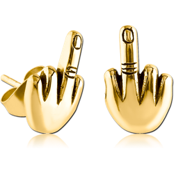 GOLD PVD COATED SURGICAL STEEL GRADE 316L EAR STUDS PAIR