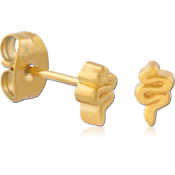 GOLD PVD COATED SURGICAL STEEL GRADE 316L EAR STUDS PAIR