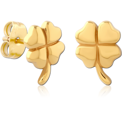 GOLD PVD COATED SURGICAL STEEL GRADE 316L EAR STUDS PAIR