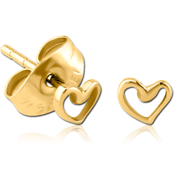 GOLD PVD COATED SURGICAL STEEL GRADE 316L EAR STUDS PAIR