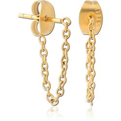 316L GOLD PVD COATED SURGICAL STEEL EAR STUDS PAIR