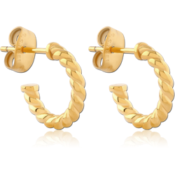 GOLD PVD COATED SURGICAL STEEL GRADE 316L EAR STUDS PAIR