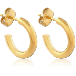 GOLD PVD COATED SURGICAL STEEL GRADE 316L EAR STUDS PAIR