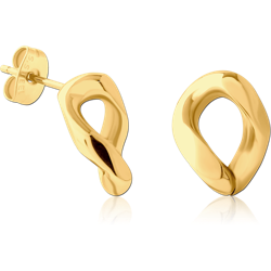 GOLD PVD COATED SURGICAL STEEL GRADE 316L EAR STUDS PAIR