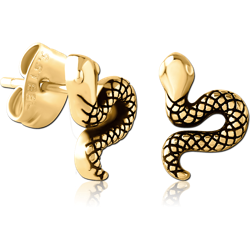 GOLD PVD COATED SURGICAL STEEL GRADE 316L EAR STUDS PAIR