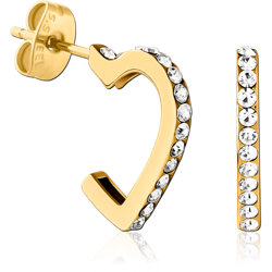 GOLD PVD COATED SURGICAL STEEL GRADE 316L EAR STUDS PAIR