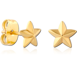 GOLD PVD COATED SURGICAL STEEL GRADE 316L EAR STUDS PAIR