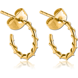 GOLD PVD COATED SURGICAL STEEL GRADE 316L EAR STUDS PAIR