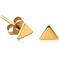 GOLD PVD COATED STERLING 925 SILVER EAR STUDS PAIR - TRIANGLE