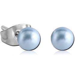 ORGANIC SYNTHETIC PEARL BALL EAR STUDS PAIR