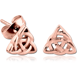 ROSE GOLD PVD COATED SURGICAL STEEL GRADE 316L EAR STUDS PAIR