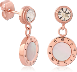 ROSE GOLD PVD COATED SURGICAL STEEL GRADE 316L EAR STUDS PAIR