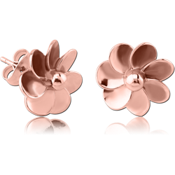 ROSE GOLD PVD COATED SURGICAL STEEL GRADE 316L EAR STUDS PALR