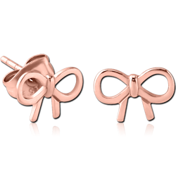 ROSE GOLD PVD COATED SURGICAL STEEL GRADE 316L EAR STUDS PAIR