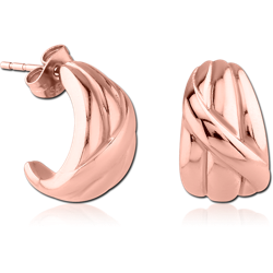 ROSE GOLD PVD COATED SURGICAL STEEL GRADE 316L EAR STUDS PAIR
