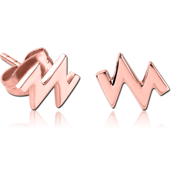 ROSE GOLD PVD COATED SURGICAL STEEL GRADE 316L EAR STUDS PAIR