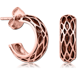 ROSE GOLD PVD COATED SURGICAL STEEL GRADE 316L EAR STUDS PAIR