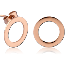 ROSE GOLD PVD SURGICAL STEEL GRADE 316L EAR STUDS PAIR - O