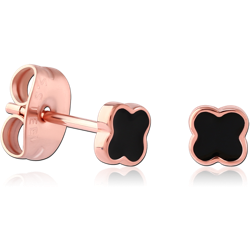 ROSE GOLD PVD COATED  SURGICAL STEEL GRADE 316L EAR STUDS PAIR