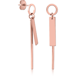 ROSE GOLD PVD COATED SURGICAL STEEL GRADE 316L EAR STUDS PAIR