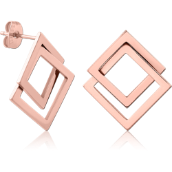 ROSE GOLD PVD COATED SURGICAL STEEL GRADE 316L EAR STUDS PAIR