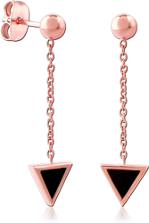 ROSE GOLD PVD COATED SURGICAL STEEL GRADE 316L EAR STUDS PAIR