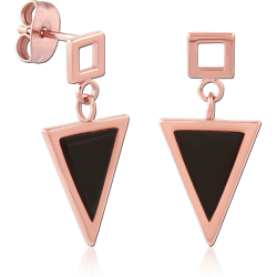 ROSE GOLD PVD COATED SURGICAL STEEL GRADE 316L EAR STUDS PAIR