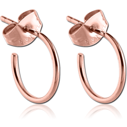 ROSE GOLD PVD COATED SURGICAL STEEL GRADE 316L EAR STUDS PAIR