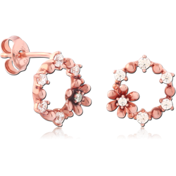 ROSE GOLD PVD COATED  SURGICAL STEEL GRADE 316L EAR STUDS PAIR