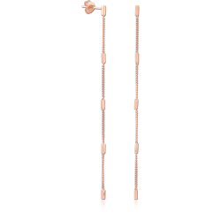 STERLING 925 SILVER ROSE GOLD PLATED EAR STUDS PAIR