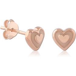 STERLING 925 SILVER  ROSE GOLD PLATED JEWELED EAR STUDS PAIR SPECIAL NEW DESIGN