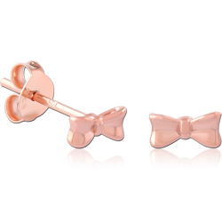 STERLING 925 SILVER ROSE GOLD PLATED JEWELED EAR STUDS PAIR SPECIAL NEW DESIGN