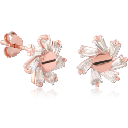 STERLING 925 SILVER ROSE GOLD PLATED JEWELED EAR