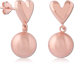 STERLING 925 SILVER ROSE GOLD PLATED EAR STUDS PAIR