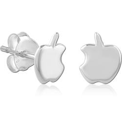 STERLING SILVER 925 RHODIUM COATED JEWELED EAR STUDS PAIR SPECIAL NEW DESIGN