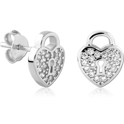 STERLING SILVER 925 RHODIUM COATED JEWELED EAR STUDS PAIR SPECIAL NEW DESIGN