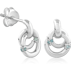 925 STERLING SILVER  RHODIUM PLATED EAR STUDS PAIR