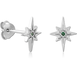 STERLING 925 SILVER RHODIUM PLATED EAR STUDS PAIR