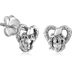 STERLING 925 SILVER RHODIUM PLATED EAR STUDS PAIR