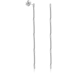 STERLING SILVER 925 RHODIUM COATED JEWELED EAR STUDS PAIR SPECIAL NEW DESIGN