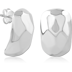 STERLING 925 SILVER RHODIUM  PLATED  EAR STUDS PAIR SPECIAL NEW DESIGN